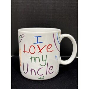 Vintage Russ Berrie I Love My Uncle Coffee Mug Colorful Child Art Ceramic Cup